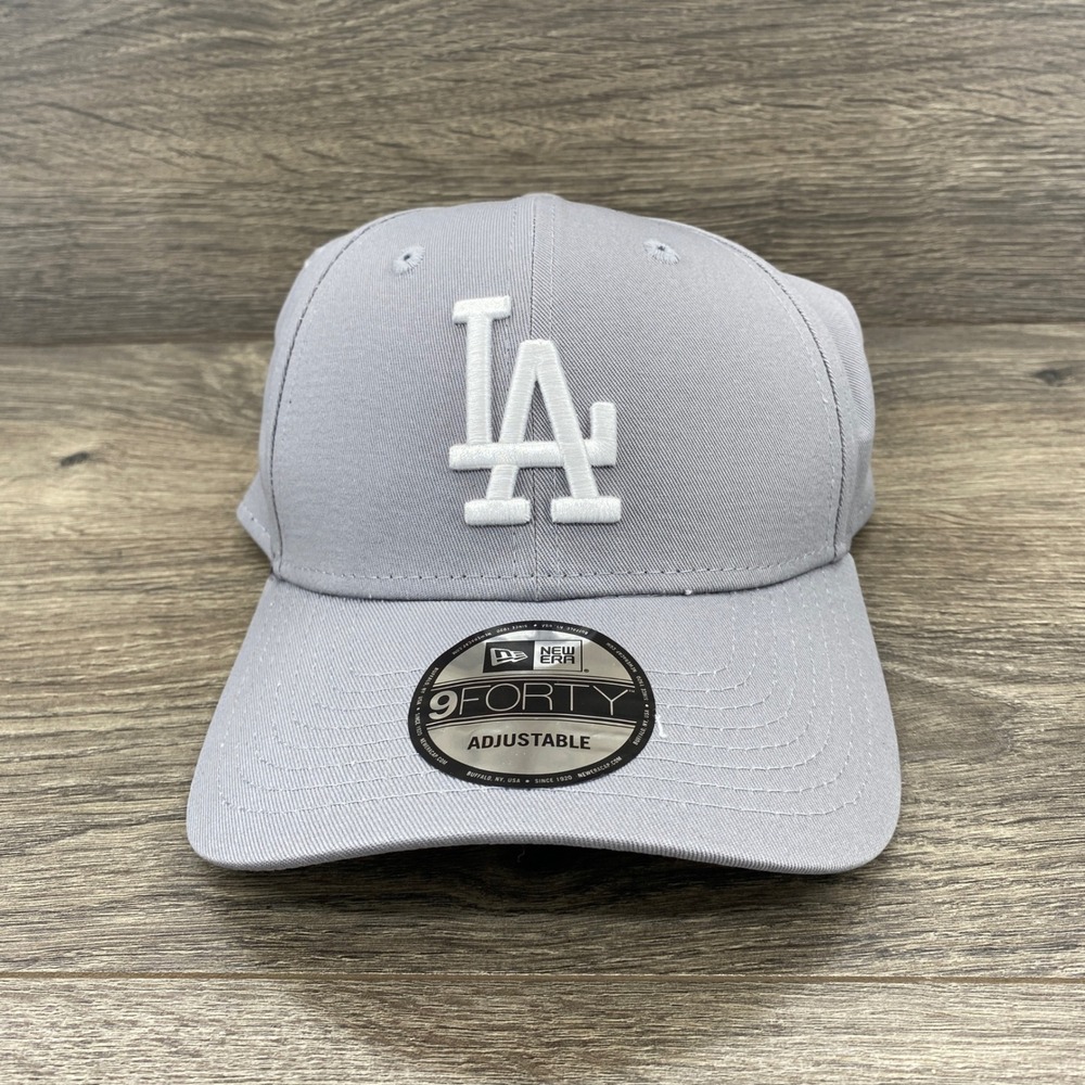 New Era 9FORTY Los Angeles Dodgers Hat Unisex OSFA Gray Adjustable MLB Cap